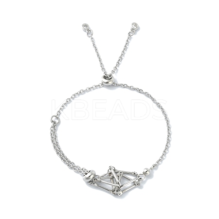 Adjustable Brass Macrame Pouch Bracelet Making for Stone Holder AJEW-JB01192-02-1