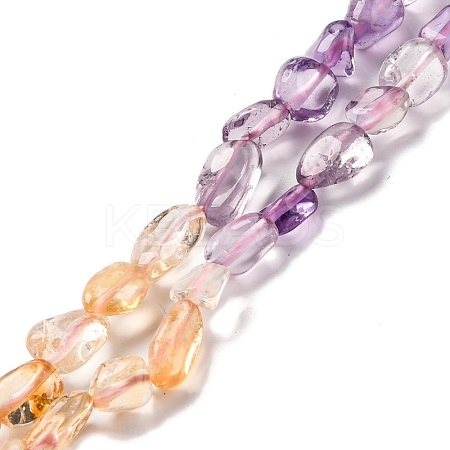 Natural Prehnite & Rose Quartz & Amethyst & Citrine Beads Strands G-L610-B14-01-1