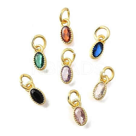 Brass Micro Pave Cubic Zirconia Pendants KK-Z102-05G-01-1
