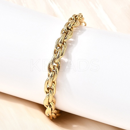 304 Stainless Steel Mesh Chain Bracelets for Women BJEW-B140-02G-1