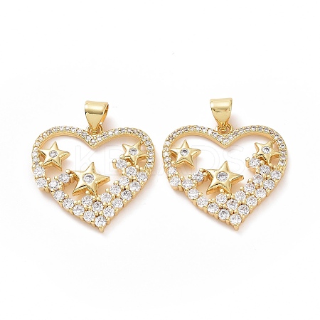 Brass Cubic Zirconia Pendants ZIRC-I062-10G-1