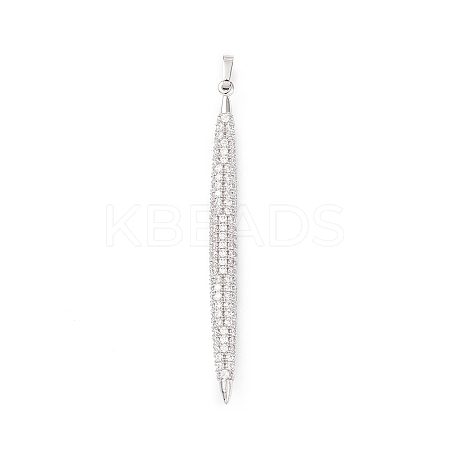 Rack Plating Brass Micro Pave Clear Cubic Zirconia Big Pendants KK-L155-63P-1