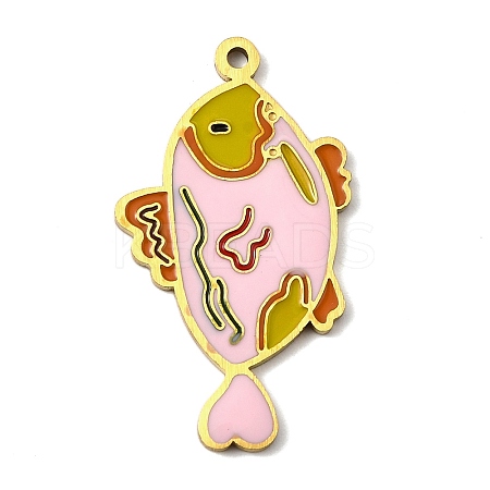 Stainless Steel Enamel Pendants STAS-I065-01G-05-1