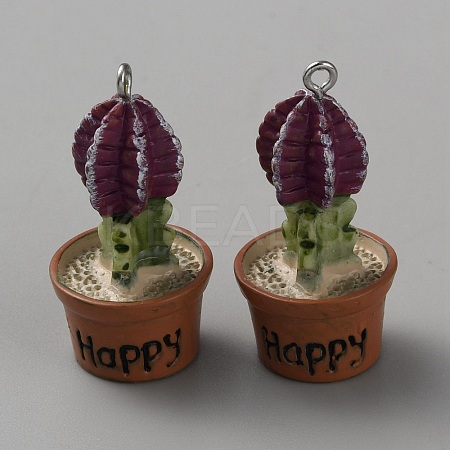 Resin Plant Pendants RESI-CJC0021-11B-1