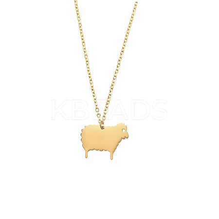 Cute Cartoon Animal 304 Stainless Steel Pendant Necklaces QV5065-6-1