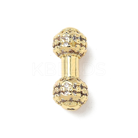 Brass Micro Pave Cubic Zirconia Beads KK-Q068-53G-1
