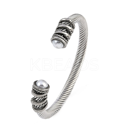 304 Stainless Steel Cuff Bangles for Women STAS-M023-16P-1