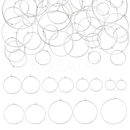 168Pcs 7 Styles 316L Surgical Stainless Steel Hoop Earring Findings STAS-TA0002-82-1