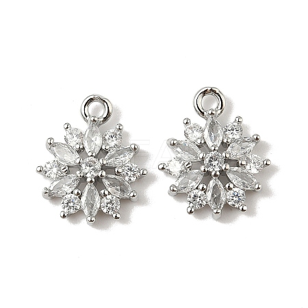 Brass Micro Pave Cubic Zirconia Pendants KK-D373-05P-1