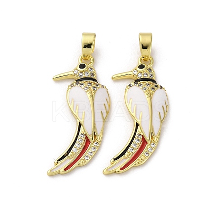 Brass Micro Pave Cubic Zirconia Pendants KK-F903-02G-1