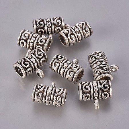 Antique Silver Tibetan Style Tube Tube Bails LS-LF10587Y-1