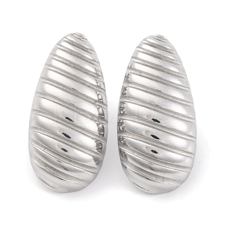 Non-Tarnish Teardrop 304 Stainless Steel Earring for Women EJEW-H013-08P-1