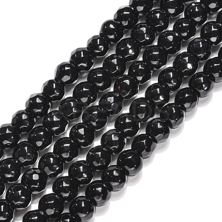 Black Stone Beads Strands X-G-I087-6mm-1