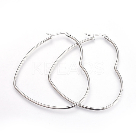 Tarnish Resistant 201 Stainless Steel Hoop Earrings LS-EJEW-A052-09A-1