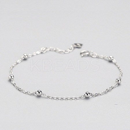 925 Sterling Silver Cable Chain Bracelets BJEW-BB35522-1