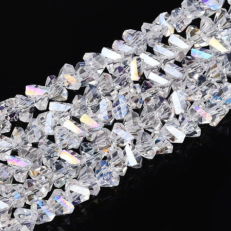 Electroplate Transparent Glass Beads Strands GLAA-N021-4mm-11-1