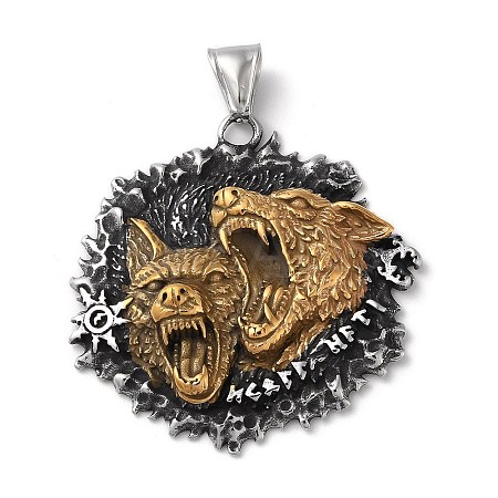 Ion Plating(IP) Viking 304 Stainless Steel Pendants STAS-D014-05AG-1
