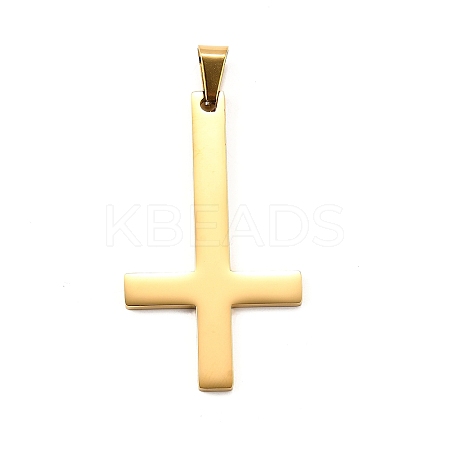 Christian Inverted Cross 304 Stainless Steel Saint Peter's Cross Big Pendants STAS-R171-03G-1