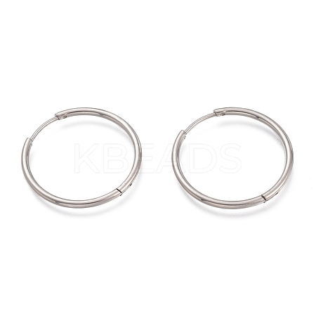 Tarnish Resistant 304 Stainless Steel Needle with 201 Stainless Steel Ring Huggie Hoop Earrings EJEW-L256-02B-P-1