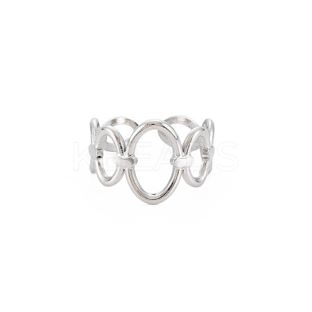 Non-Tarnish 304 Stainless Steel Open Oval Wrap Cuff Ring for Women RJEW-S405-187P-1