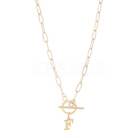 304 Stainless Steel Letter Pendant Necklaces NJEW-LP0001-52F-G-1
