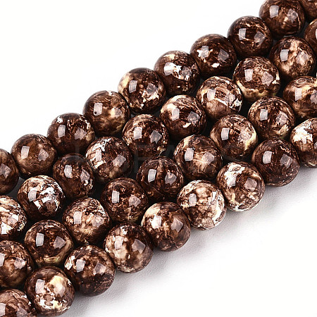 Baking Paint Glass Beads Strands X-DGLA-N016-6mm-05-1
