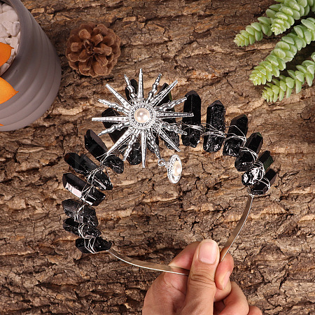 Natural Electroplate Quartzl Hair Bands PW-WG9E8E4-12-1