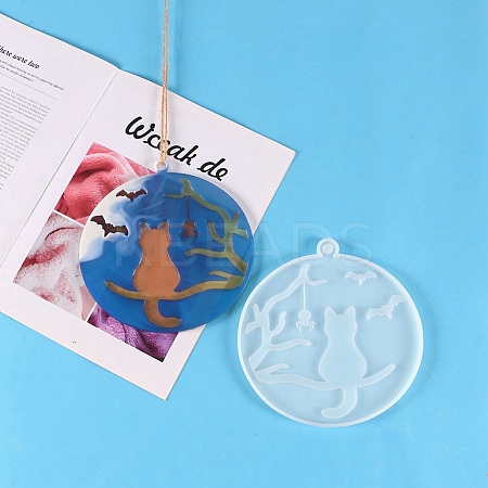 DIY Flat Round Pendant Decoration Food-grade Silicone Molds LS-SIMO-D002-03A-1