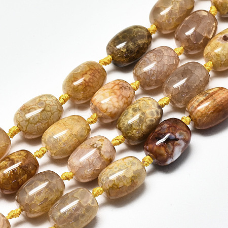 Natural Yellow Agate Beads Strands G-S370-078-1