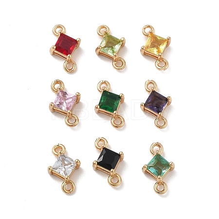 Brass Pave Glass Connector Charms FIND-XCP0003-38-1
