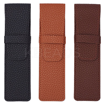3Pcs 3 Colors Imitation Leather Pen Strorage Cases AJEW-GF0006-68-1