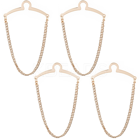 4Pcs Brass Hanging Chains Collar Pins Tie Clips AJEW-SC0004-04B-1