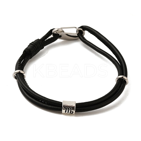 PU Leather Round Cord Multi-strand Bracelets SJEW-K002-07D-1