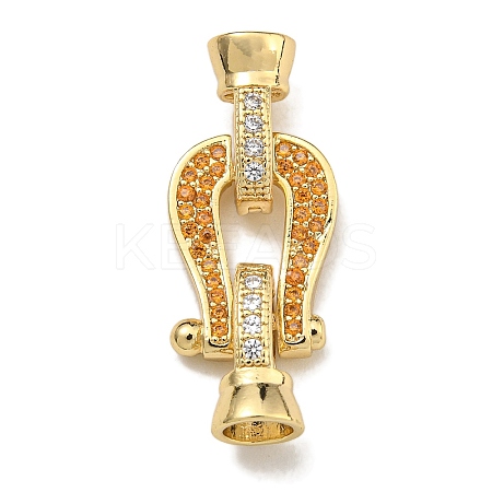 Brass Micro Pave Cubic Zirconia Fold Over Clasps KK-U037-27G-03-1