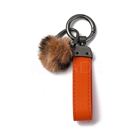 Plush & Imitation Leather Keychain KEYC-K023-01B-03-1