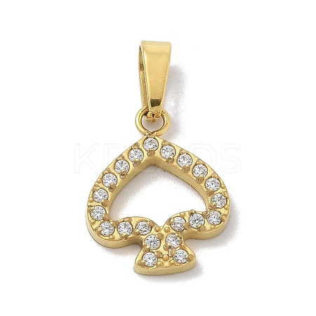 Ion Plating(IP) 304 Stainless Steel Micro Pave Cubic Zirconia Pendants STAS-Z107-04G-05-1