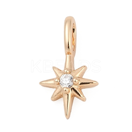 Brass Micro Pave Cubic Zirconia Pendants KK-Q096-04A-G-1