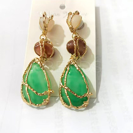 Alloy Resin Dangle Stud Earrings FS-WGDF595-01-1