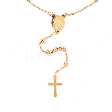 304 Stainless Steel Rosary Bead Necklaces For Religion LS-STAS-B021-02G-1