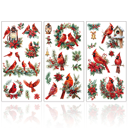 3 Sheets 3 Styles PVC Waterproof Decorative Stickers DIY-WH0404-216-1