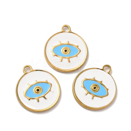 Ion Plating(IP) 304 Stainless Steel Enamel Pendants STAS-Q001-28G-1