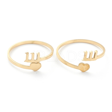 Ion Plating(IP) 201 Stainless Steel Cuff Rings RJEW-M136-01I-G-1