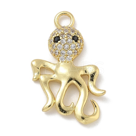 Rack Plating Brass Micro Pave Cubic Zirconia Pendants KK-G515-44B-G-1