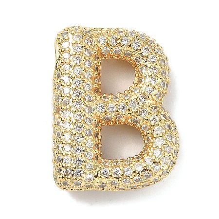 Rack Plating Brass Micro Pave Cubic Zirconia Pendants KK-Q790-01B-G-1