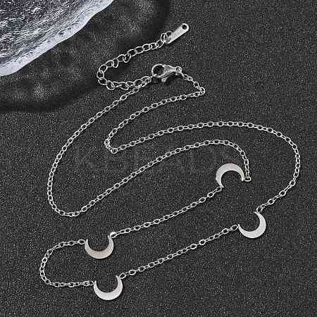 304 Stainless Steel Link Chain Necklaces for Women Men NJEW-K292-01I-P-1