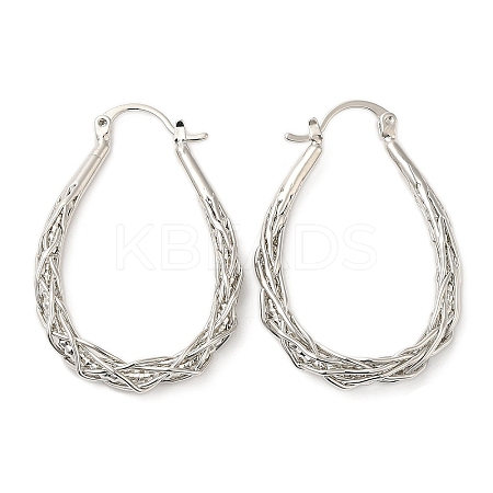 Brass Hoop Earrings EJEW-A102-03P-1