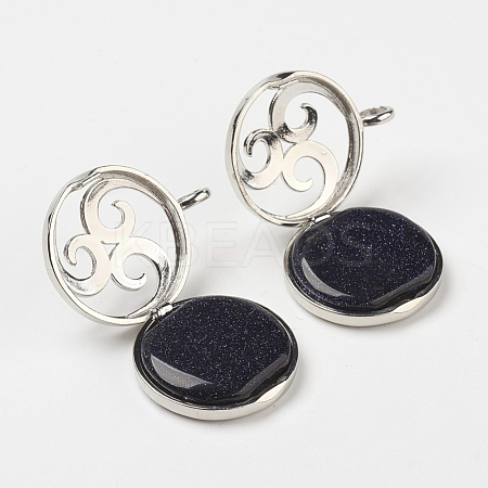 Synthetic Blue Goldstone Pendants G-G910-I09-1