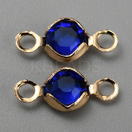 Brass Rhinestone Connector Charms RB-WH0001-08H-1