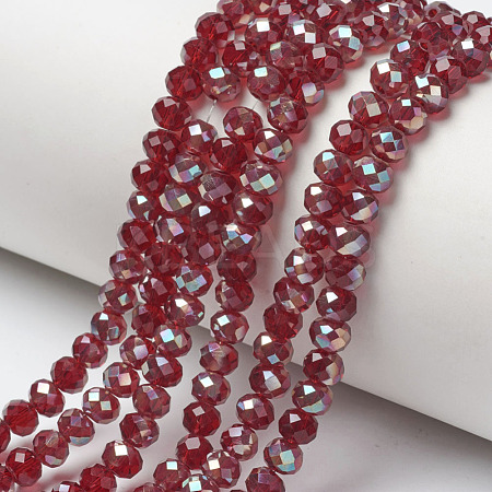Electroplate Glass Beads Strands EGLA-A034-T6mm-J10-1