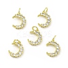 Brass Micro Pave Cubic Zirconia Charms KK-E068-VB413-2